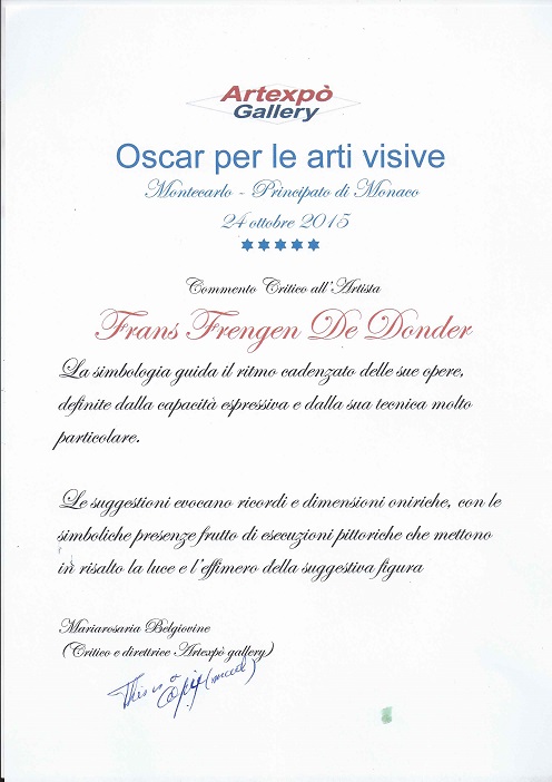 Oscar per l'arte visive, Monte Carlo.